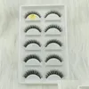 Falska ögonfransar falska ögonfransar 5 par mtipack naturliga fransar lång smink 3D mink ögonfransförlängning för skönhet H13 e-08 droppleverans DHBIM