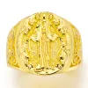 Rings for Men Womens ring High Quality Woman rings 14k Yellow Gold Virgin Mary Handmade Carved Religious Rings for women Jewelry