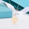 Designer Brand High Edition Tiffays Classic Heart Necklace Dames Wit Kopper PLATED 18K GOUD CNC STALEN SEAL INNS Kraagketen