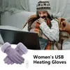 Frauen Motorrad warme Handschuhe USB -Heizhandschuhe Touchscreen Winterzubehör für das Radfahren Wanderschulen Bergsteiger 231220