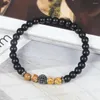 Brin mode hommes Bracelet breloque pavé CZ boule Disco 6mm pierre naturelle noir Onyx bracelets pour femmes Yoga bijoux cadeau