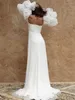 A-line Wedding Dress Women 2024 Square Neck Puffy Long Sleeves Backless Country Bridal Bride Party Gowns Vestido De Novia Customed