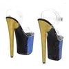 Sandals LAIJIANJINXIA 20CM/8Inch PVC Upper Sexy Exotic Women/Girl Platform Fashion High Heels Pole Dancing Shoes 100