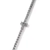 Мужское ожерелье с крестом, серебряное ожерелье со льдом, теннисная цепочка, модное ожерелье в стиле хип-хоп, ювелирные изделия 4 мм