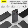 Mobiltelefon Power Banks Baseus PD 65W Power Bank Fast Charging Extern Battery Portable Charger 20000Mah Powerbank för iPhone Xiaomi MacBook J231220