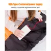 Sacos de dormir Tipo-C USB Saco de dormir de emergência 3 níveis de temperatura 5V almofada de aquecimento inverno quente portátil para viagens caminhadas para mochila 231219