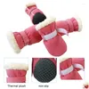 Dog Apparel Winter Warm Shoes For Small Dogs Cats Fleece Non-Slip Snow Boots Puppy Outdoor Thicken Chihuahua Yorkies Pet Supplies Drop Dhsxt