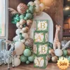 Caja verde para baby shower Frist 1 decoración de 1er cumpleaños para niño de un año de edad, safari en la jungla, fiesta de cumpleaños, revelación de género, decoración de bautismo, recuerdo de fiesta, suministros festivos