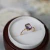 Band Rings Classic Luxury Women Square Engagement Inlay Amethyst Proposal For Girlfriend Anniversary Gift 231219