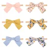 Accessoires pour cheveux Vintage doux Floral couvre-chef bébé fille fleur imprimé en Nylon sans trace mignon bandeau élastique