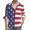 Freizeithemden für Herren, amerikanische Flagge, Hawaii-Hemd, Grafikdruck, modisch, Strand, Sommer, Revers