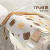 1 Piece Cute Cartoon File Storage Bag Kawaii Bear Pencil Case A4 A5 Transparent High Capacity Waterproof Zipper Pocket Folders 231220