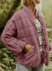 Women S Down Parkas 2023 Zimowa pikowana bawełniana kurtka dla kobiet z litego koloru płaszcza Podstawowe Krótkie kurtki z zamek błyskawiczne 231219