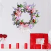 Decorative Flowers Wreath With Bowknot Artificial Flower For Home Decoration Farmhouse