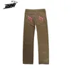 Men's Jeans Oversized Baggy Men Women Pink Letters Embroidery Hip Hop Mens Punk Denim Pants Casual Loose Street Trousers