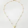 Chaînes Chaîne de perles à la mode Collier de coeur doré Chic Tendance Pendentif pour bijoux pour femmes