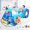 Zabawne namioty 5 w 1 Play Tent Baby Toys Bull Bull For Dzieci Kulki oceaniczne Basen Składany dzieci Play Tent Playpen Tunnel Play House Q231220