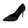 Jurk Schoenen Strass Hoge Hakken Vrouwen Zomer Puntschoen Stiletto Sexy Party Ondiep Comfortabel Casual Voor