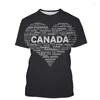 T-shirts pour hommes Canada castor chemise drapeau impression 3D Streetwear homme femme col rond T-shirts Harajuku T-shirts hauts vêtements pour enfants