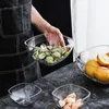 Bols Transparent Clair Décoratif Mélange Fruits Légumes Servir Salade Snack Conteneurs De Stockage 9x19x9 5cm