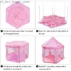 Toy Tents draagbare zeshoek prinses Castle Play House Castle opvouwbare tent tule wigwam kinderspeelgoed Girls Girls Boy Room Decoratie Q231220