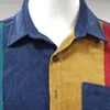 Camisas casuales para hombres de moda y simple chaqueta de solapa multicolor de manga larga versátil para fechas