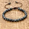 Hebra joyería hecha a mano 6MM facetado piedra labradorita negra mujeres hombres pulseras Yoga Bijoux