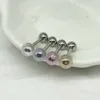 Sweet Cool Spicy Girl Zircon Tongue Nail Round Ball Human Body Piercing Jewelry Colorful Unique Titanium Steel Drinkable for Men and Women