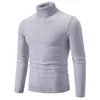 Men's Sweaters Men Winter Turtleneck Slim Fit Long Sleeve Sweater Jumper Knitwear Pullovers Top Basic Bottoming Plain T-shirt