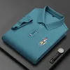 Herren Polos Sommer Atmungsaktive Jacke Luxus Baumwolle Bestickt Business Kurzarm POLO Shirt Einfarbig Revers Männer Casual 231219