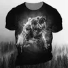 Men's T Shirts Summer Shirt Harajuku Russian Bear Loose Man T-Shirt 3d Print Wild Animal Clothing Casual O-Neck Short Sleeve Tee