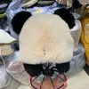 Berets Panda Ear Hat Plusz Bomber Trapper Earflap Winter Ski