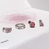 Bague d'oreille en forme de cœur pour fille, boule de diamant rose, amour, doux et frais, clou cochléaire, acier titane empilé, petit et moyen Style