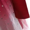 Kız Elbiseleri Kırmızı Kızlar Noel Elbise Sonbahar Tam Kollu Tül Mesh Tutu Kids Prenses Doğum Günü Partisi Kıyafetleri Çocuklar Yeni Yıl Kostümleri