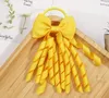 Sweet Girls Bows Curled tassels hairbands children ring elastic ponytail kids Rubber band cheerleading team hair accessories Z6182