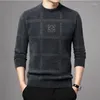 Suéter masculino outono inverno macio quente malha chenille suéter masculino roupas streetwear moda chegada lã pulôver jérsei preto