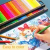 Crayon 4872120150200 Professional Oil Color Pencil Set Soft Wood Watercolor de Couleur Drawing Pencils School Art Supplies 231219