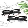 Óculos de sol quadros moda óculos quadro pequeno espelho plano gradiente cor grossa oval preto