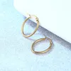 Brincos de argola banhados a ouro elegante tubo oval para mulheres adolescentes aço inoxidável minimalista geométrico brinco simples joia presente