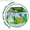 Toy Tents Children Dinosaur Grafitti Tent Kids Portable Folding Toy Tent Cartoon DIY Painting Play House Indoor Outdoor Tent Boy Gifts Q231220