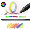 Zestaw kredki Kawaii Krayony Pastelowe 12 ołówek koncentryczny gradient malarstwo Rainbow Stationerery Rysowanie Art Y231219