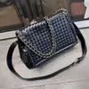 Borsa a tracolla elegante in pelle intrecciata a mano con catena in pelle di vacchetta 30 * 12 * 22