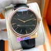 40mm Patrimony 81180 000R-9162 Miyota 8215 Automatic Mens Watch 81180 Black Dial Rose Gold Case Leather Strap Watches Timezonewatc263k
