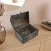Smyckespåsar Treasure Box Vintage Träbröstdekorativ för prydnad
