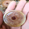 중국의 희귀 오래된 손으로 100% jade coin kangxi mark202p