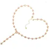 ネックレスイヤリングセットZhukou Pink Heart for Women Stones Bracelets Gold Nobleディナーパーティー卸売VL315