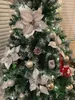 Dekoracje świąteczne 5/10PCS Artifical Glitter Flower Tree na ozdoby świąteczne Fałszywe noel Navidad Dekor Decor