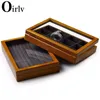 مربعات المجوهرات Oirlv Retro Wooden Jewelry Box Ring Bracelet Display Case المجوهر