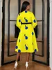 Casual Dresses ICCLEK Bodycon Dress For Women 2023 Plus Size Clothing Designer Bow Yellow
