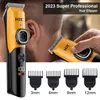 Fempears hårklippare professionell skärmaskin justerbar trimmer för män trådlösa skägg män s frisyr 231220